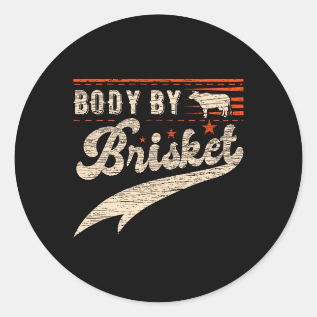 Sticker Rond Corps Par Brisket Bbq (Devant)