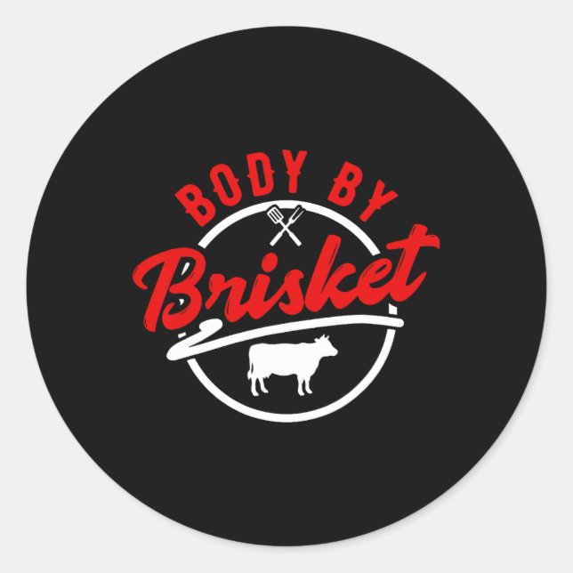 Sticker Rond Corps Par Brisket Bbq 1 (Devant)