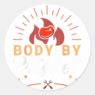 Sticker Rond Corps Par Brisket Funny Bbq Smoker Barbecue Cadeau