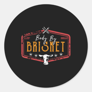 Sticker Rond Corps Par Brisket Jardin Cuisine Barbecue Grill Pi