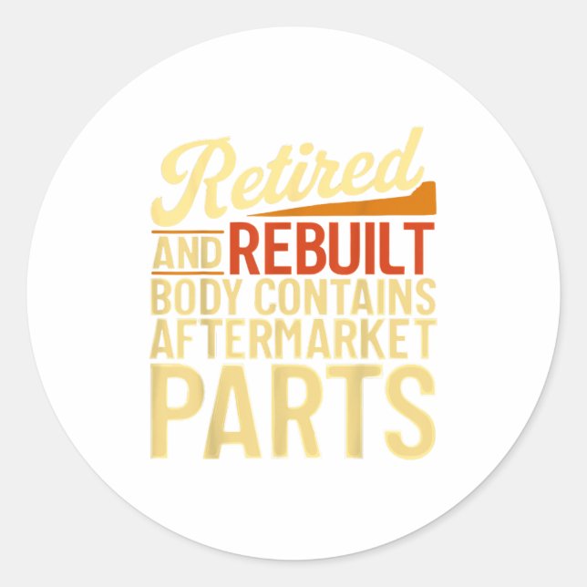 Sticker Rond Corps Retraité Et Reconstruit Contient Une Pièce A (Devant)