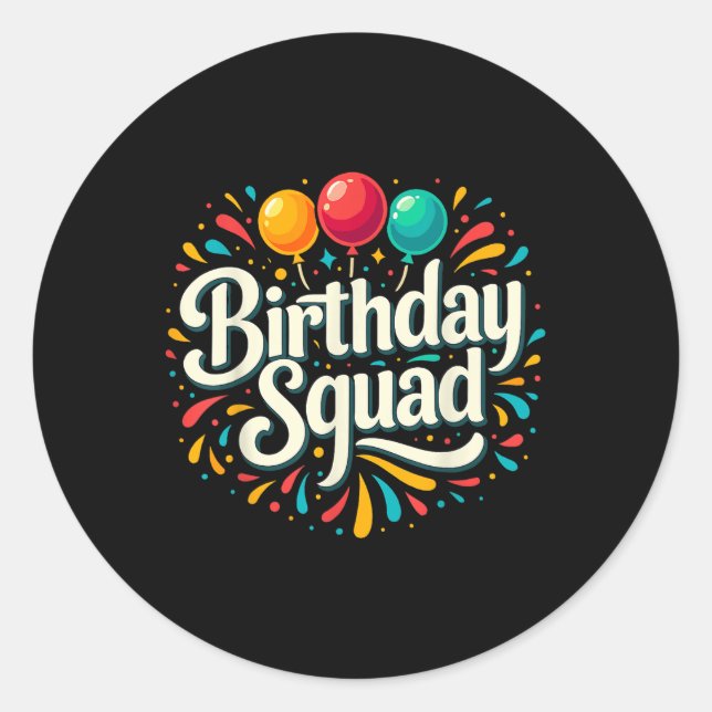Sticker Rond Correspondance de la fête d'anniversaire (Devant)