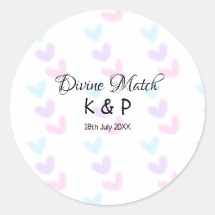 Sticker Rond Correspondance divine ajouter un nom de couple let