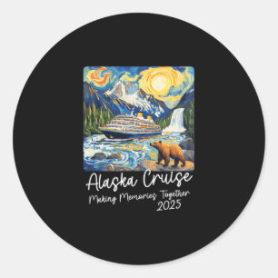 Sticker Rond Correspondants de famille alaskiens et groupe Alas