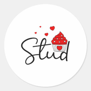 Sticker Rond Correspondre Couple Amour Coeur Stud Muffin Cupcak