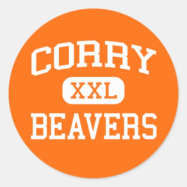 Sticker Rond Corry - Beavers - Zone - Corry Pennsylvania (Devant)