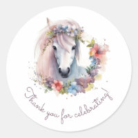 Corse mignonne Fleurs de Pony Anniversaire Merci d