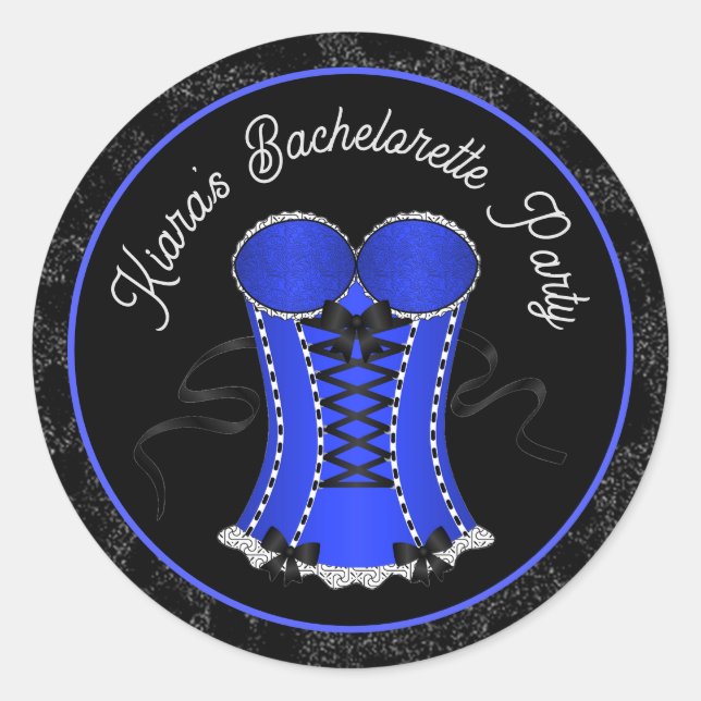 Sticker Rond Corset bleu aguicheur (Devant)
