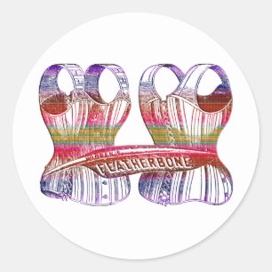 Sticker Rond Corset Bustier Victorian Fashion 1800s sous-vêteme