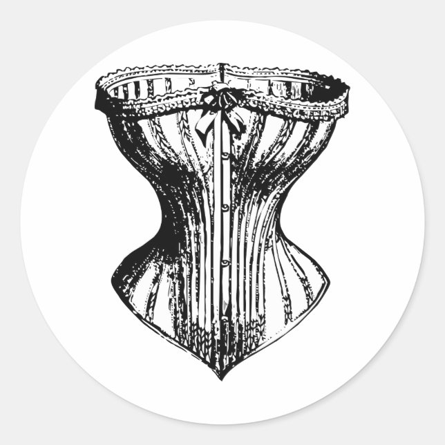 Sticker Rond corset mode vintage (Devant)