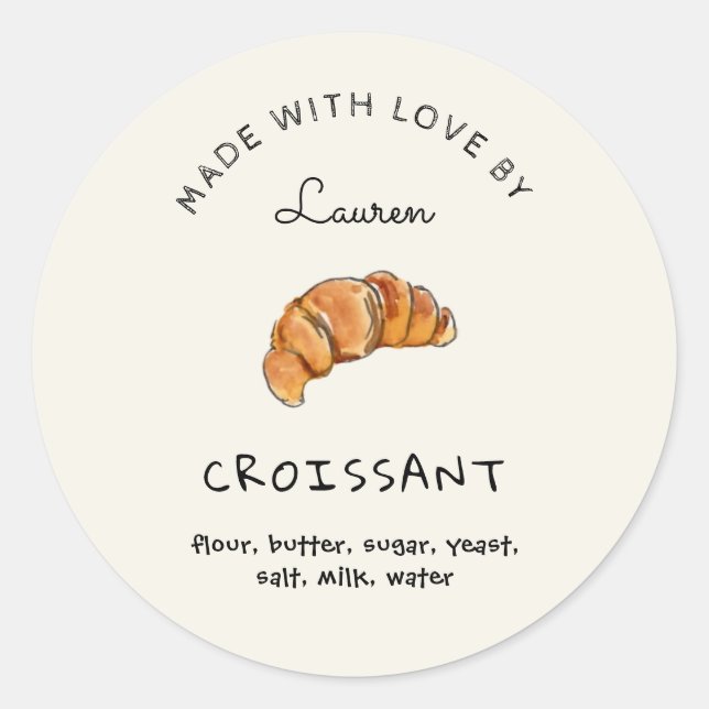 Sticker Rond Corte Croissant fait maison (Devant)