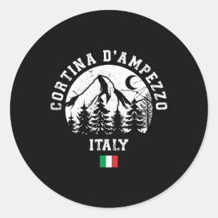 Sticker Rond Cortina D'ampezzo Italie Alpes Station de ski alpi
