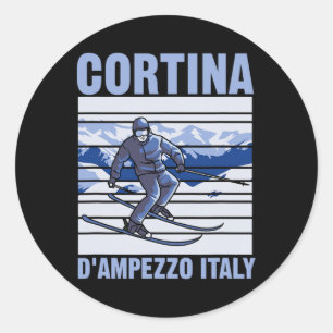 Sticker Rond Cortina D'ampezzo Italie Ski