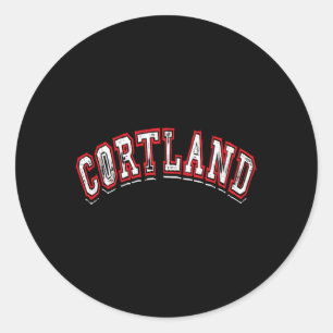 Sticker Rond Cortland New York Varsity Style Crown City