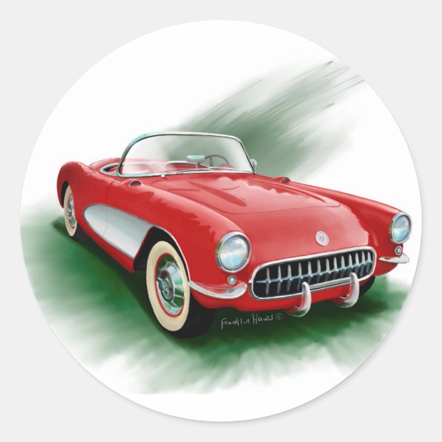 Sticker Rond Corvette 1957 (Devant)