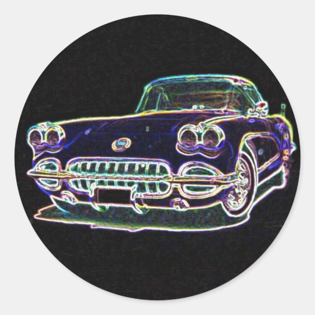 Sticker Rond Corvette 1958 (Devant)