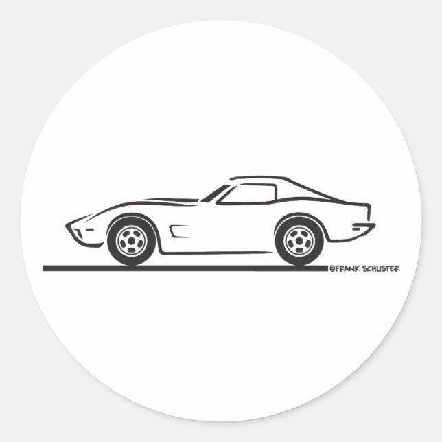 Sticker Rond Corvette 1973 (Devant)