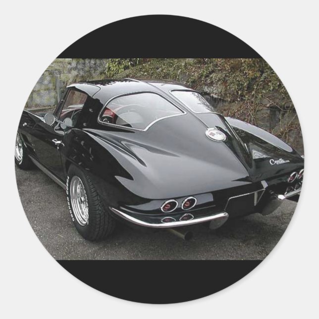 Sticker Rond Corvette Classic Black Split Fenêtre (Devant)