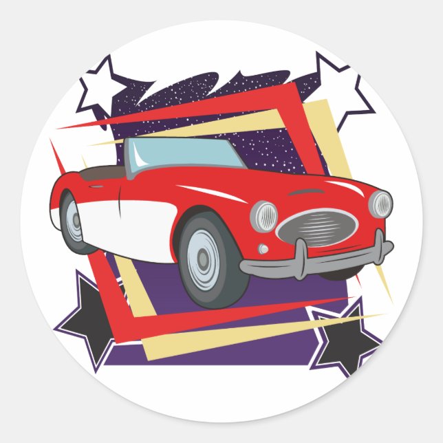 Sticker Rond Corvette vintage 1957 (Devant)