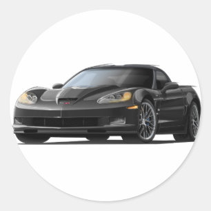 Sticker Rond Corvette ZR1 Black Car