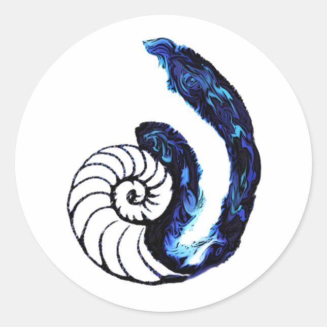 Sticker Rond Cosima Tattoo Orphan Noir Arrière - plan personnal (Devant)