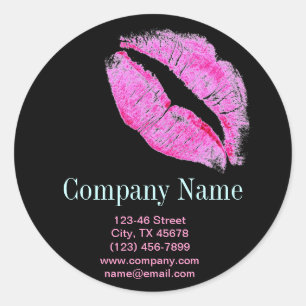 Sticker Rond cosmetologist rose moderne de maquilleur de lèvres