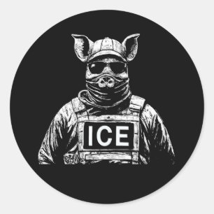 Sticker Rond Cosplay Porc de la GICE – La peur en uniforme - Co
