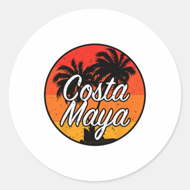 Sticker Rond Costa Maya Mexique Croisière de vacances Coucher d (Devant)