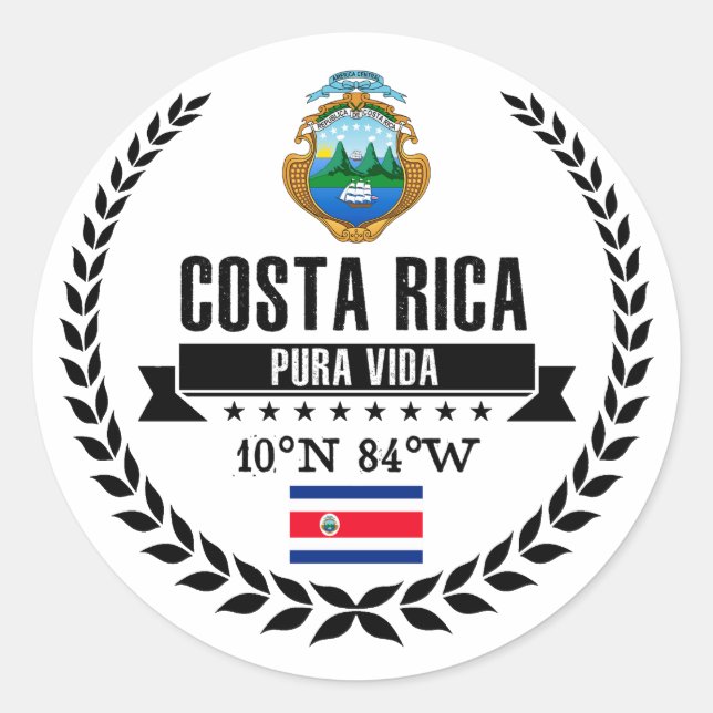 Sticker Rond Costa Rica (Devant)