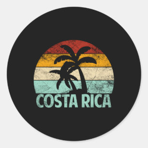 Sticker Rond Costa Rica Beach Palm Tree Vacances Costa Rica