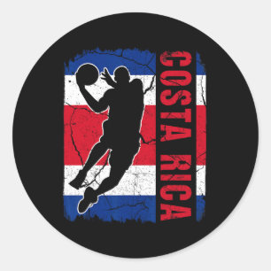 Sticker Rond Costa Rica Bysketbyll joueur Costa Rica Drapeau By