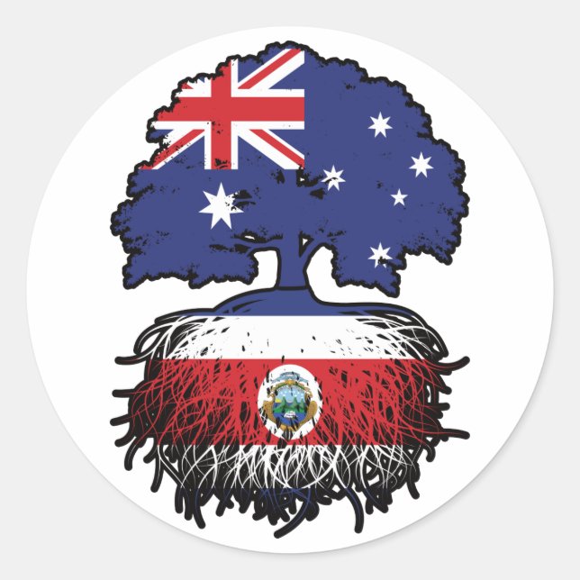 Sticker Rond Costa Rica Costa Rica Costa Rica Australie arbre (Devant)