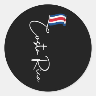 Sticker Rond Costa Rica Drapeau vacances Tropical Pura Vida Cos