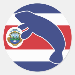 Sticker Rond Costa Rica Manatee Costa Rican National Animal