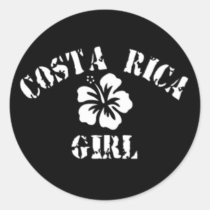 Sticker Rond Costa Rica Rose Girl