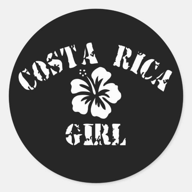 Sticker Rond Costa Rica Rose Girl (Devant)