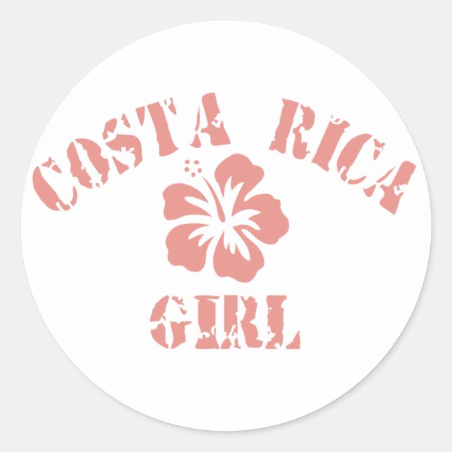 Sticker Rond Costa Rica Rose Girl (Devant)