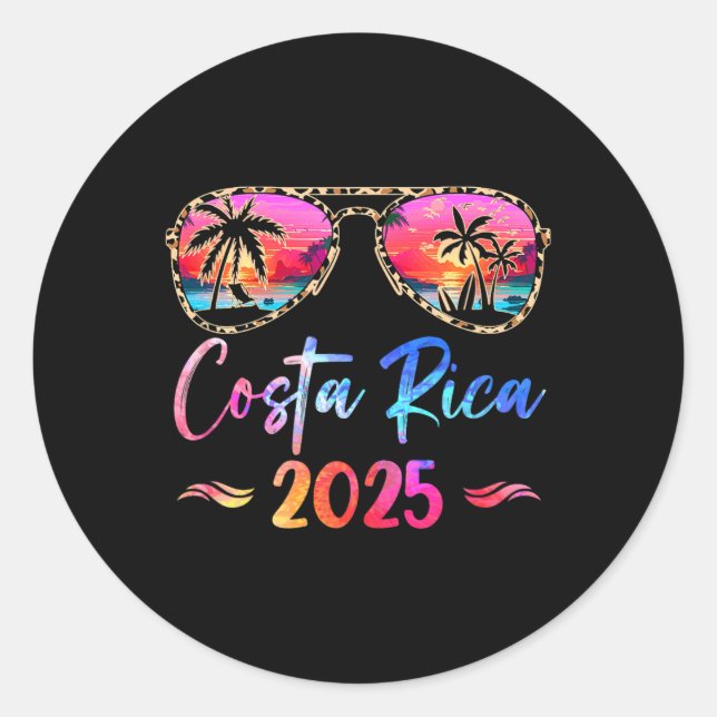 Sticker Rond Costa Rica Vacances 2025 Famille du groupe corresp (Devant)