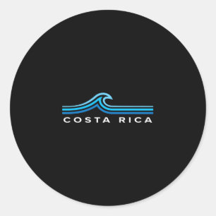 Sticker Rond Costa Rica Vagues Vintage Hommes Femmes Filles Gar