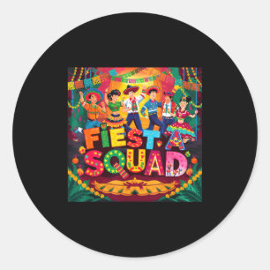Sticker Rond costume 5 mai pancho fiesta squad homme de