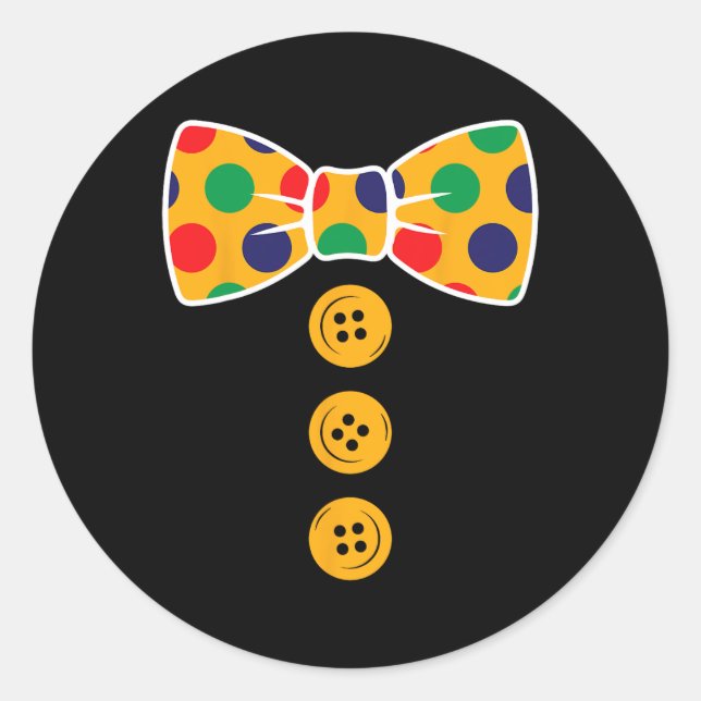 Sticker Rond Costume Clown Halloween Funny Cirque Clown Don The (Devant)