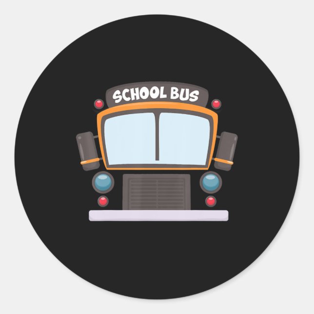Sticker Rond Costume de bus scolaire Garçons Filles Halloween B (Devant)