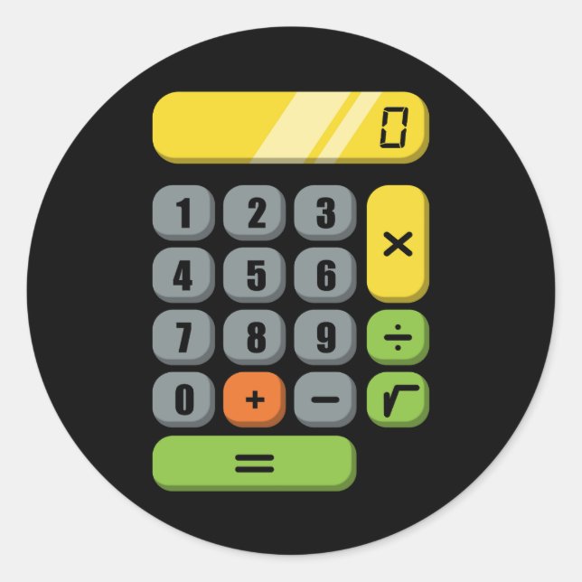 Sticker Rond Costume de calcul Halloween facile Cosplay Math Ge (Devant)