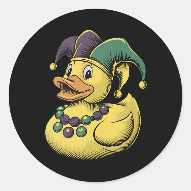 Sticker Rond Costume de canard en caoutchouc Mardi Gras Louisia (Devant)