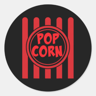 Sticker Rond Costume de Carnaval Popcorn Chemise Funny Rouge Bl