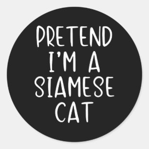 Sticker Rond Costume de chat siamois Halloween Lazy Easy