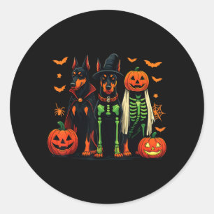 Sticker Rond Costume de chien drôle de sorcière fantôme momie D