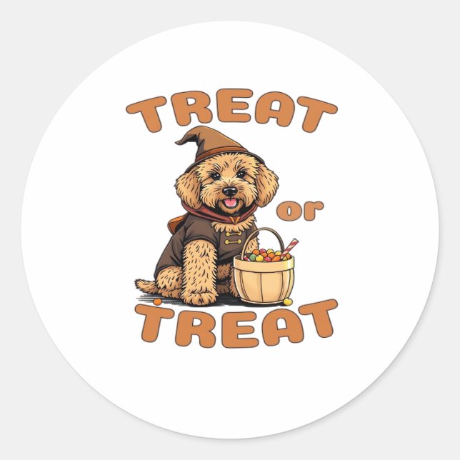Sticker Rond Costume de chien Labradoodle pour Halloween �Frian (Devant)