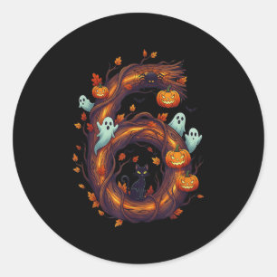 Sticker Rond Costume de citrouille d'Halloween Mème numéro 7 67