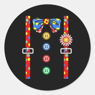 Sticker Rond Costume de clown Halloween
